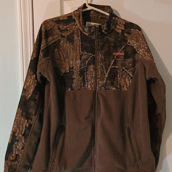 Magellan Outdoors Jackets & Blazers - Magellan Outdoors Boone Fleece Jacket XL Brown Camo Full Zip Hunting